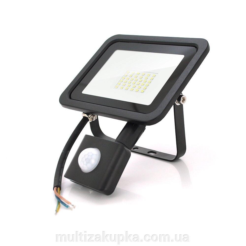 Прожектор SLIM SENSOR LED RITAR RT-FLOOD/MS30A, 30W, 36xSMD2835, IP65, 3000Lm, 6500K (100%), PF>0.9  Ra>70, 185*200*25mm від компанії Mультізакупка - фото 1