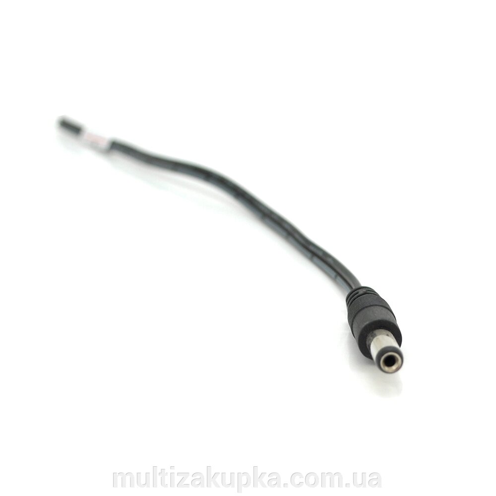 Роз'єм живлення DC-M (D 5,5x2,5мм) => кабель довжиною 25см black, Black plug  OEM Q100 від компанії Mультізакупка - фото 1