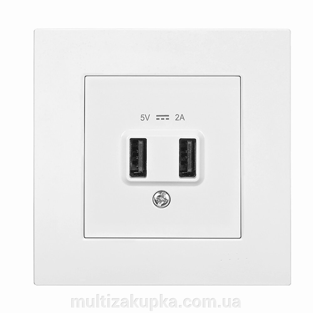 Розетка Panasonic Arkedia Slim USB 5В-2А, біла від компанії Mультізакупка - фото 1