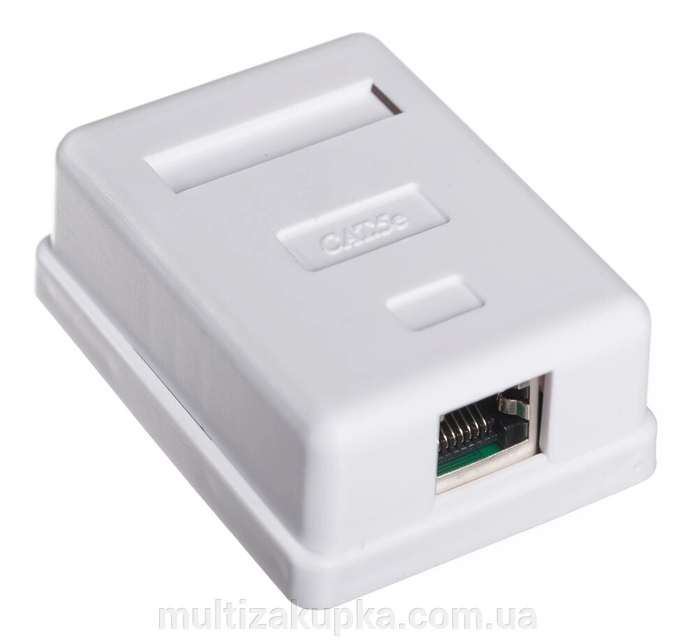 Розетка RITAR FTP 8P8C RJ45 1 порт Cat-5, накладна біла Q300 від компанії Mультізакупка - фото 1