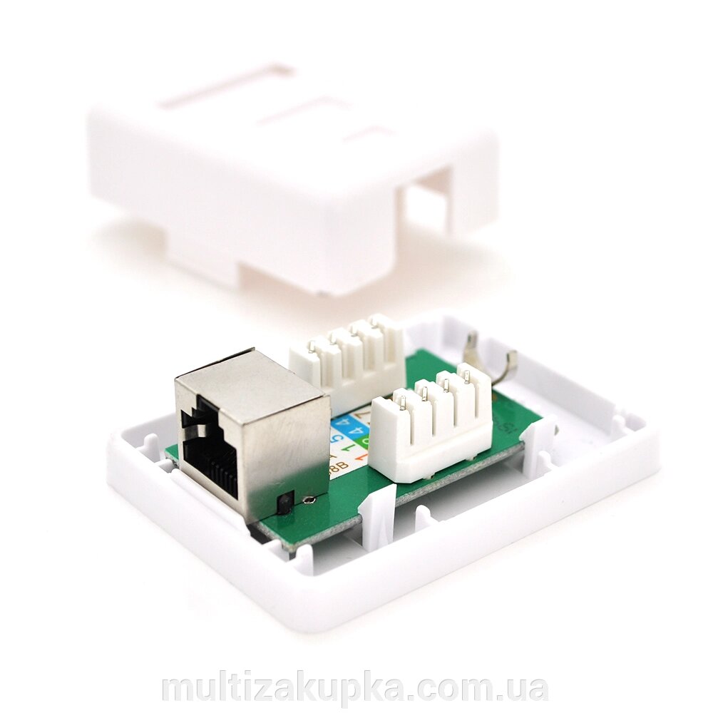 Розетка RITAR FTP 8P8C RJ45 1 порт Cat-6,  накладна біла Q500 від компанії Mультізакупка - фото 1