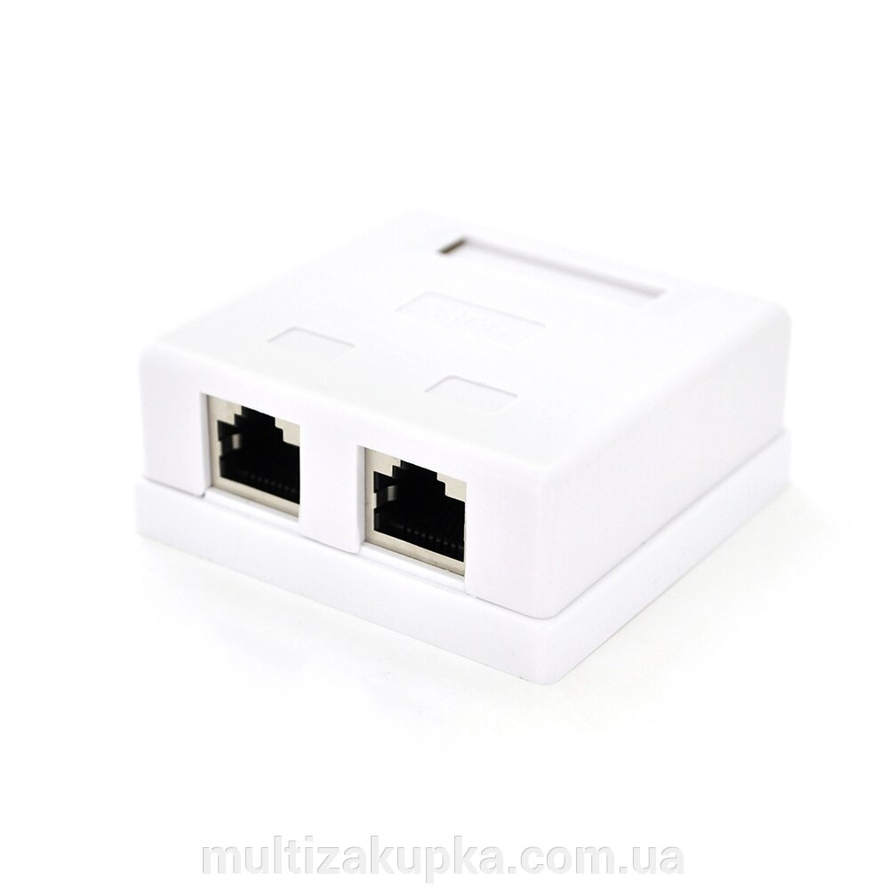 Розетка RITAR FTP 8P8C RJ45 2 порт Cat-5, накладна біла Q500 від компанії Mультізакупка - фото 1