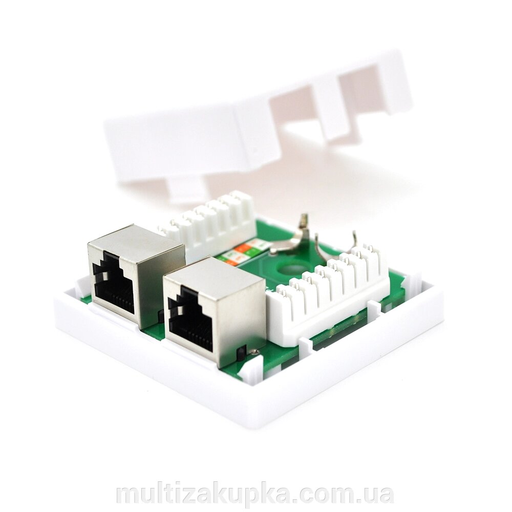 Розетка RITAR FTP 8P8C RJ45 2 порт Cat-6,  накладна біла Q500 від компанії Mультізакупка - фото 1