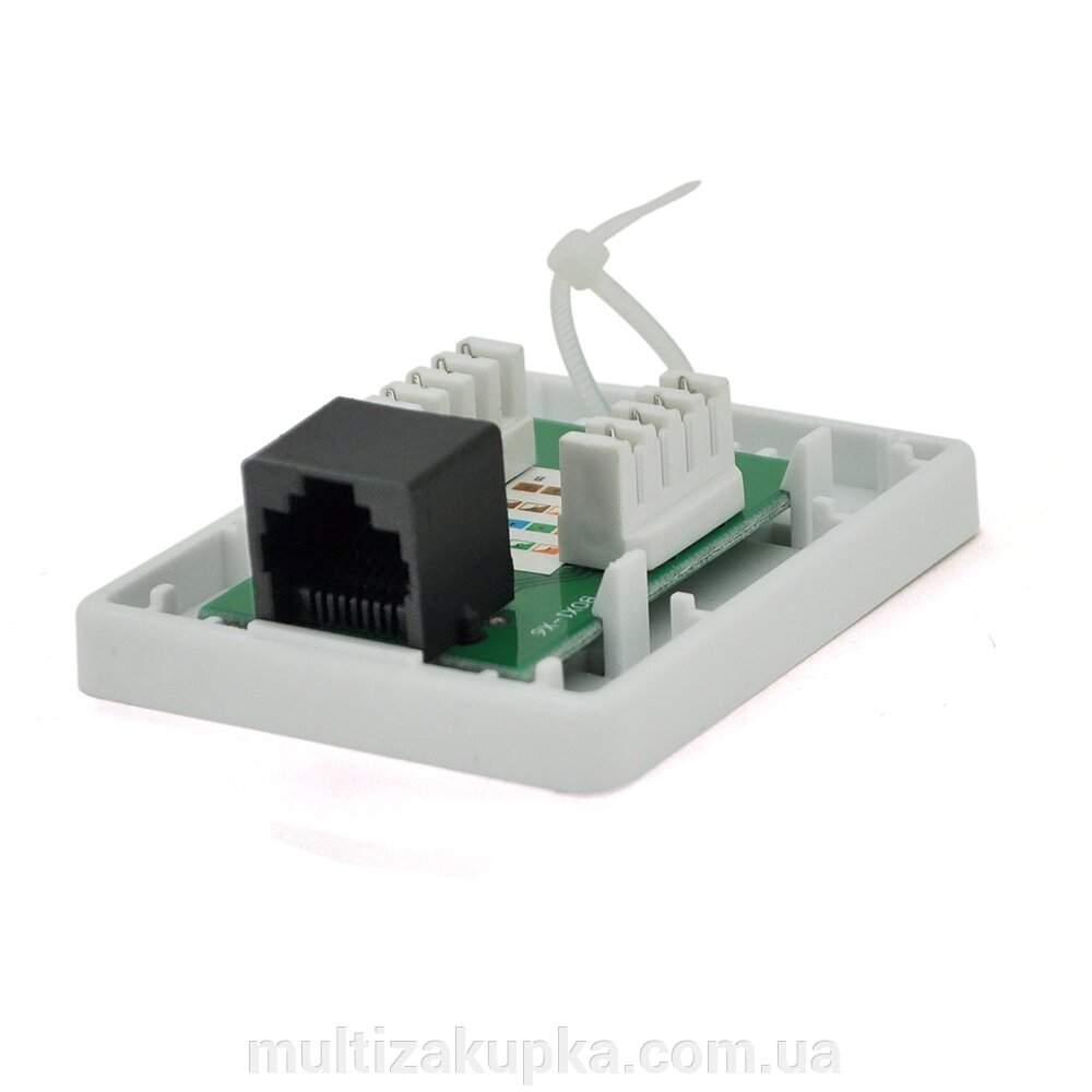 Розетка RITAR UTP 8P8C RJ45 1 порт Cat-5, накладна біла Q500 від компанії Mультізакупка - фото 1