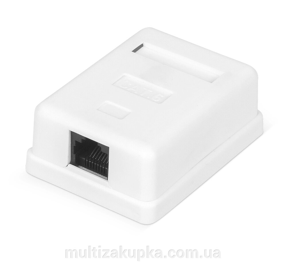 Розетка RITAR UTP 8P8C RJ45 1 порт Cat-6, накладна біла Q300 від компанії Mультізакупка - фото 1