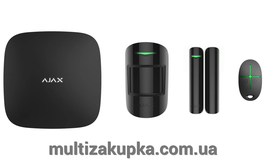 Розширений комплект бездротової сигналізації Ajax StarterKit Plus black ( Hub від компанії Mультізакупка - фото 1