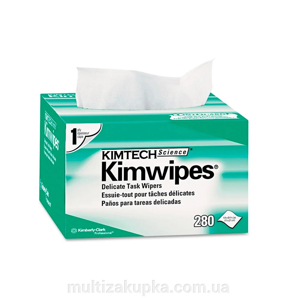 Серветки безворсові для оптики KIMTECH Kimwipes, 280 шт. від компанії Mультізакупка - фото 1