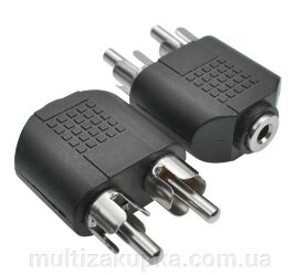 Спліттер Jack 3.5 (мама) / 2 RCA (тато), Техпакет, Q300 від компанії Mультізакупка - фото 1