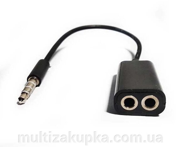 Спліттер Jack 3.5 (тато) => 2 * Jack 3.5 (мама) Stereo Black, Пакет, Q200 від компанії Mультізакупка - фото 1