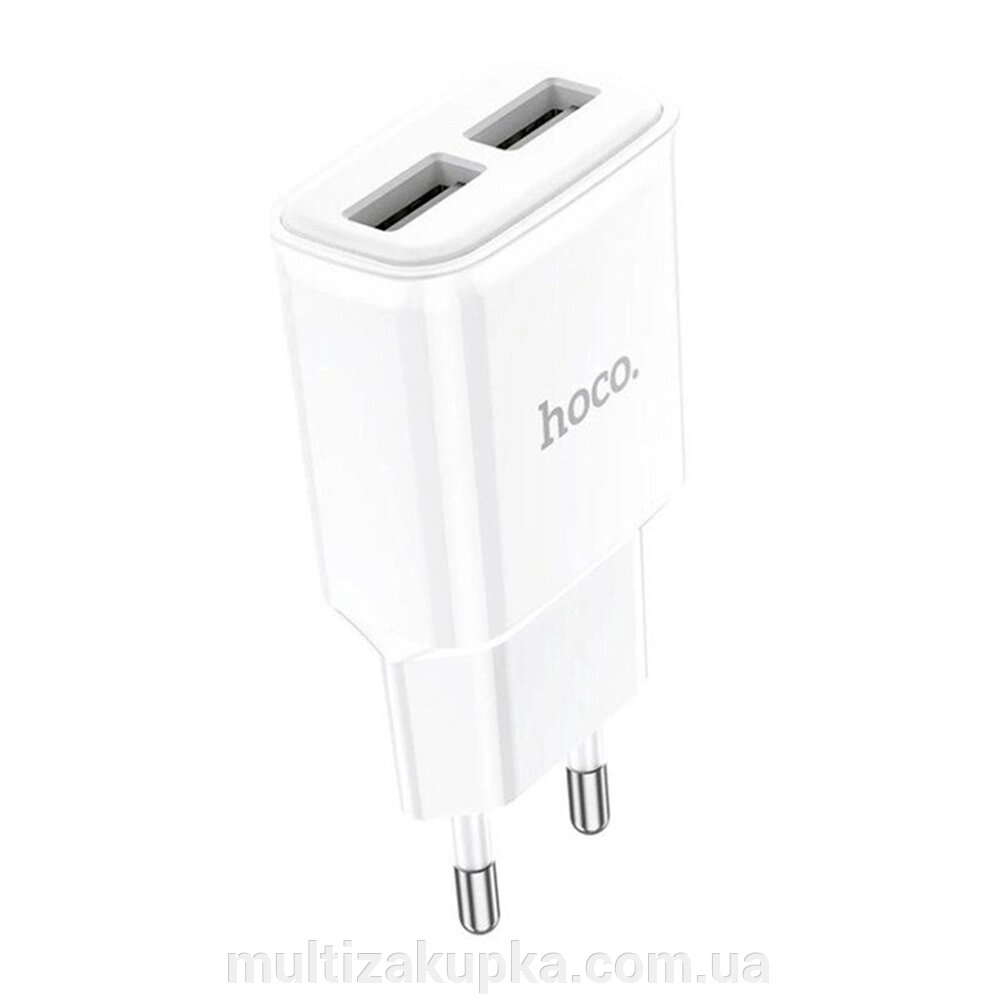 СЗУ 110-240V HOCO C88A, 2xUSB, 2.4A, White, Box від компанії Mультізакупка - фото 1