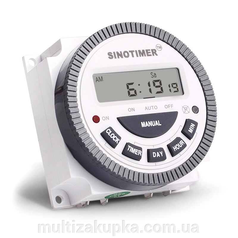 Таймер тижневий Sinotimer TM619-2, програмування, 16А, 200-250V, 60х60х30 мм від компанії Mультізакупка - фото 1