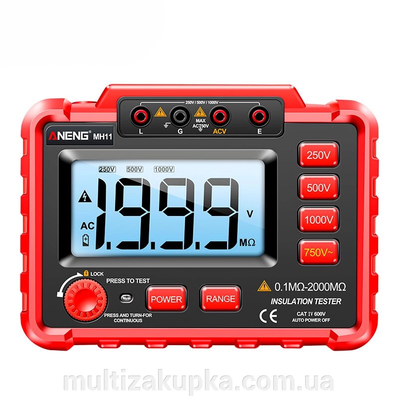 Тестер опору ізоляції (Мегаомметр) ANENG MH11 від компанії Mультізакупка - фото 1