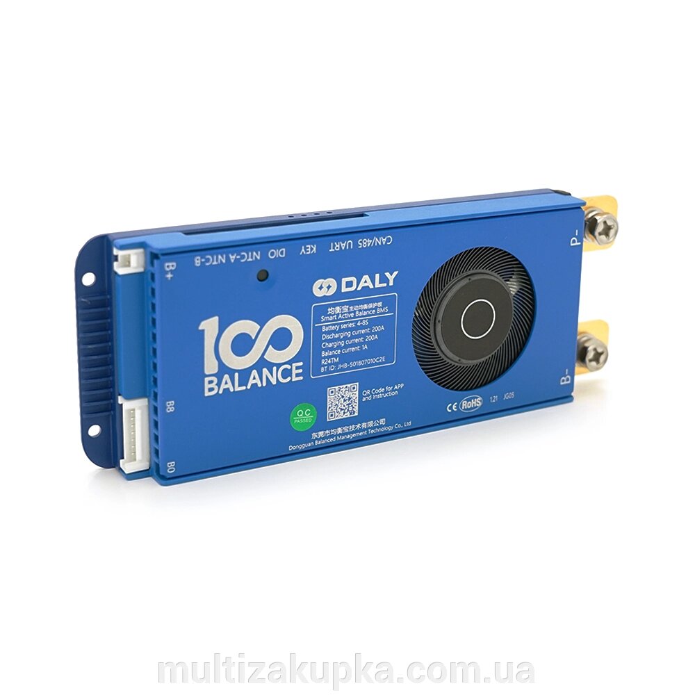 Universal BMS smart плата DaLy LiFePO4 4-8S 200A  з Bluetooth + CAN + активний балансир 1A від компанії Mультізакупка - фото 1