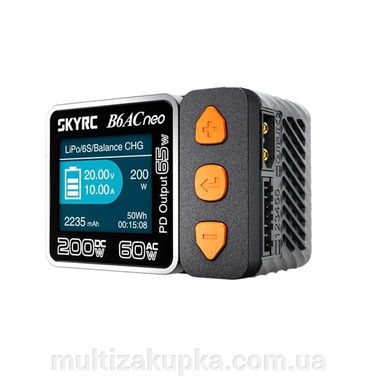 Універсальне ЗУ SKYRC B6AC, DC200W, AC60W, 27V, 10A, LCD, балансир, від 1 до 6 осередків, DC/PD від компанії Mультізакупка - фото 1