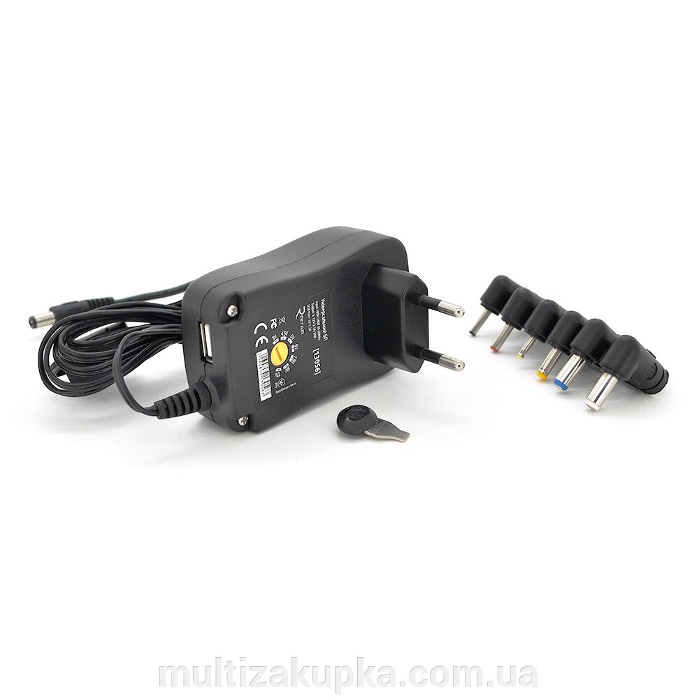 Універсальний БП Input 100V-240V 50-60Mhz, Output :3V-12V-2.1A 30W, 6 Г-подібних роз'ємів 2.35*0.75/ від компанії Mультізакупка - фото 1