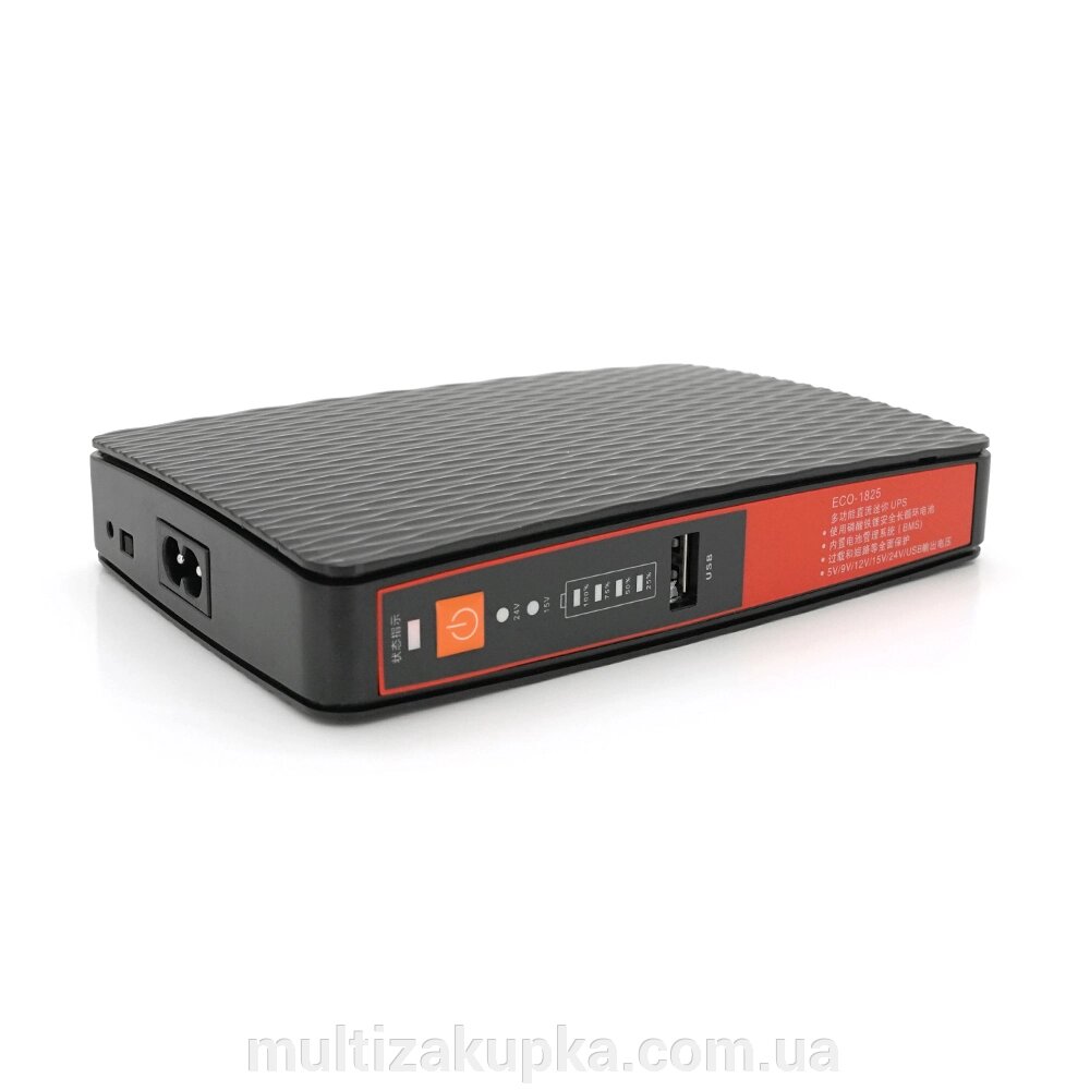 UPS для роутерів/комутаторів ECO-1825, 18W, OUT: USB-5V, DC-5V/9/12V, POE-15/24V, 1/2A, LiFePo4 8000mAh, 160x105x33mm,  від компанії Mультізакупка - фото 1