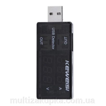 USB тестер Keweisi KWS-10VA напруги (3-8V) і струму (0-3A), Black від компанії Mультізакупка - фото 1