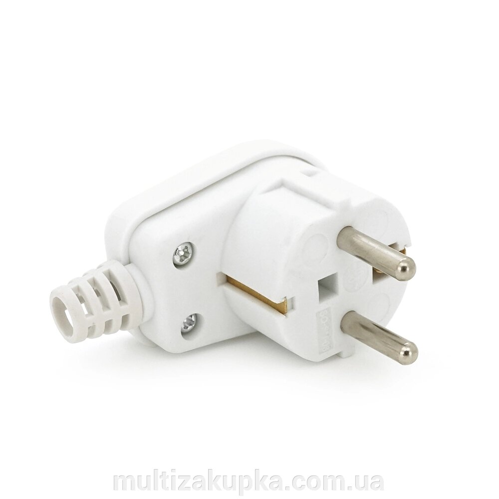 Вилка із заземленням кутова SQ-SN-03, 16A 250V, White, Q200 від компанії Mультізакупка - фото 1