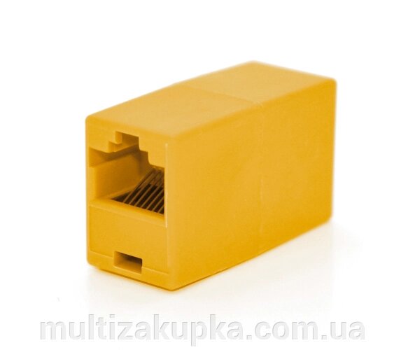 З'єднувач RJ45 8P8C мама/мама RJ45 для з'єднання кабелю, помаранчевий, Q100 від компанії Mультізакупка - фото 1