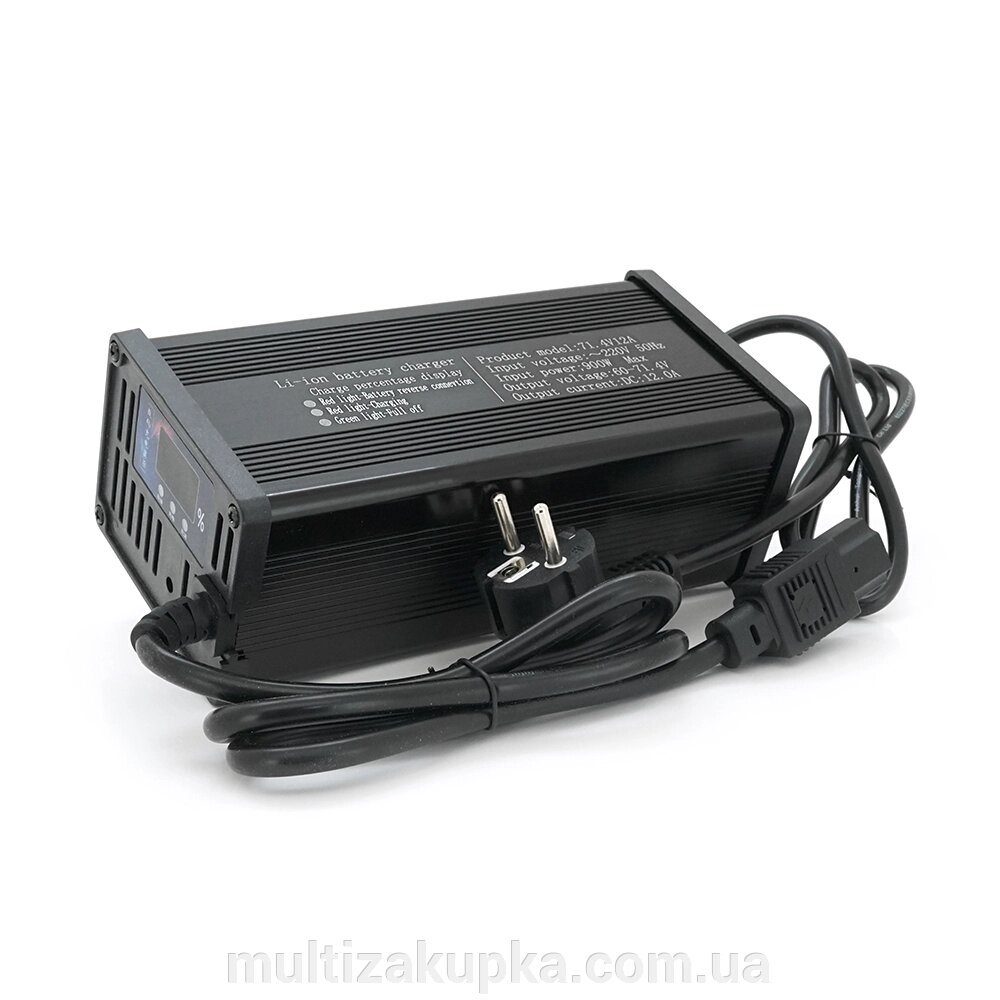 Зарядний пристрій для акумуляторів LiFePO4 60V, 12A, 185x88x60mm від компанії Mультізакупка - фото 1