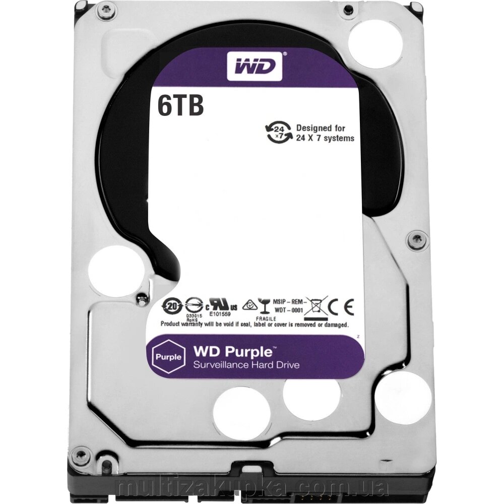 Жорсткий диск 3.5" WD63PURU-78, 6 ТБ, SATA 3, 5400 об/хв, кеш 256 МБ від компанії Mультізакупка - фото 1