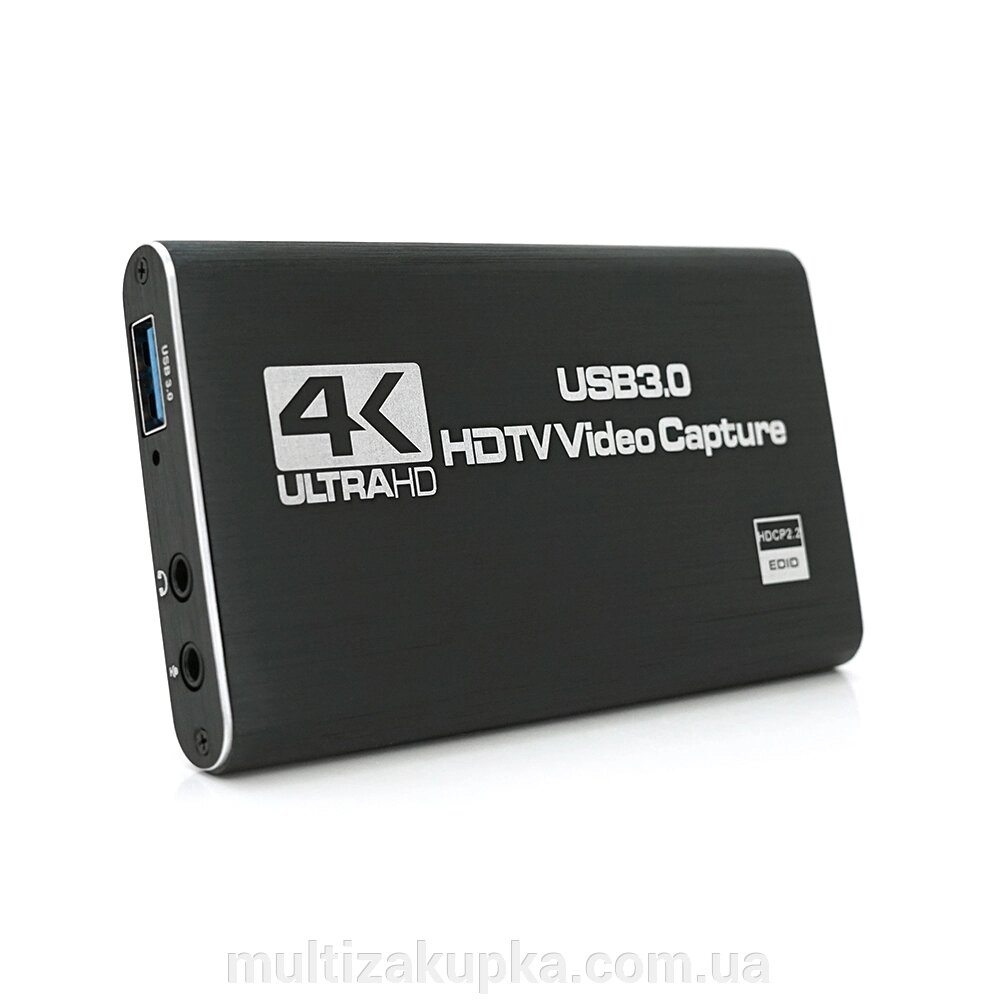 Зовнішня карта відеозахоплення 4К HDMI-USB 3.0, для захоплення та запису відео з екрана комп'ютера+ мікрофонний вхід та від компанії Mультізакупка - фото 1