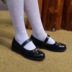 Туфлі шкільні для дівчаток із натуральної лакової шкіри та замші