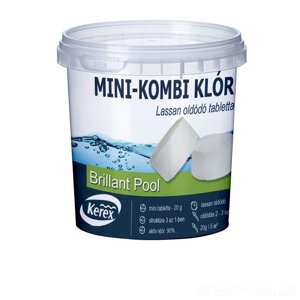 Таблетки для очистки бассейна MINI «Комби хлор 3 в 1» Kerex 80008, 400г (Венгрия)