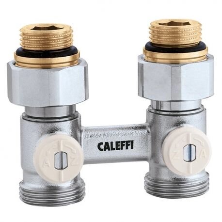 301040 Кран нижнього підключення сталевого радіатора Ø1/2" x 3/4" прямий CALEFFI від компанії Boilerroom - фото 1