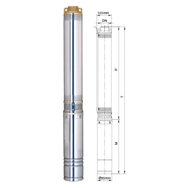 Ø 85  Глибина насоса відцентрова 0.37KW H57 (38) M - Q60 (40) л / хв  Aquatica 777112 від компанії Boilerroom - фото 1