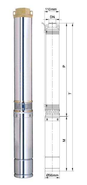 Ø 96  Глибина насоса відцентрова 0,75 кВт N98 (77) M - Q55 (35) L / Min Aquatica 777123 від компанії Boilerroom - фото 1