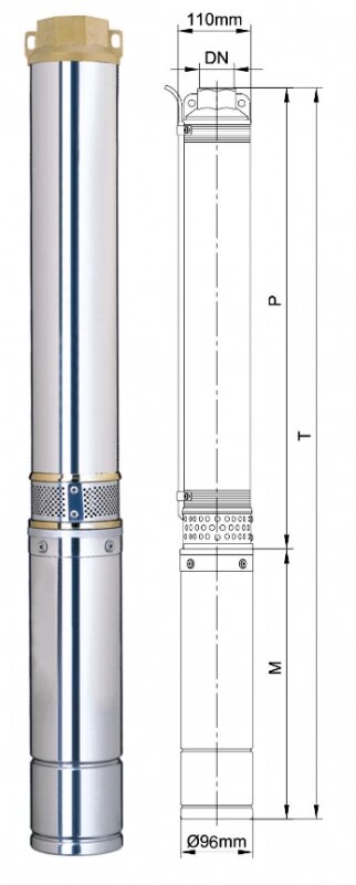 Ø 96 Глибина насоса відцентрова 1,5 кВт H130 (82) M - Q100 (70) L / min Aquatica 777134 від компанії Boilerroom - фото 1