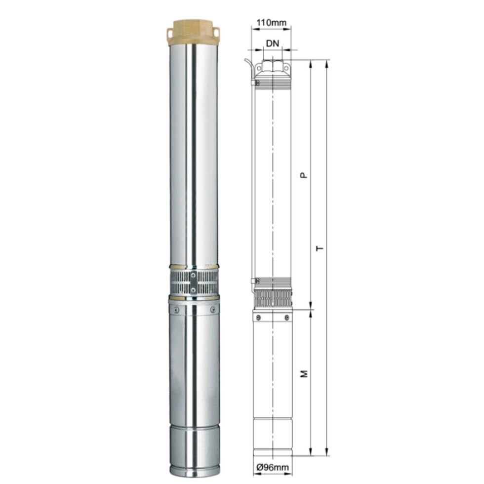 Ø 96k Насос навантажувальний насос 0.55KW H63 (54) M - Q55 (30) L / Min 40M Кабель Aquatica 777445 від компанії Boilerroom - фото 1