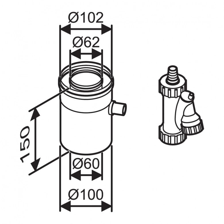 Bosch AZ 401 / Горизонтальний збірник для конденсату, DN60/100 мм ((старий артикул 7716050076 / 7747380040)) від компанії Boilerroom - фото 1