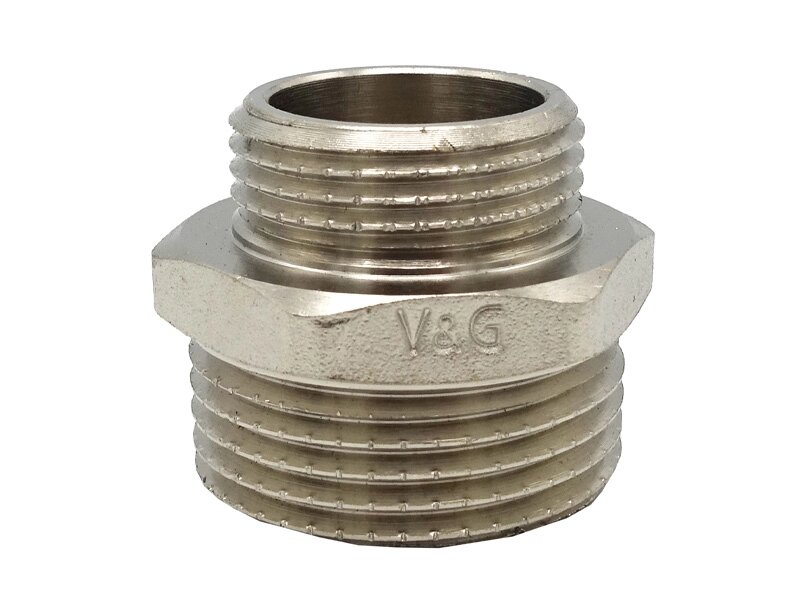 Ніпель редукційний 1/2" x 1/4" ЗЗ V&G 150шт від компанії Boilerroom - фото 1