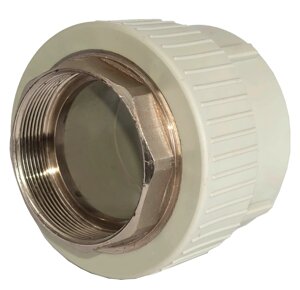 Муфта PPR Ø50 х 1.1/2"В під ключ Tebo сіра 6/24