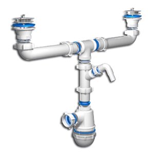 Сифон для подвійної мийки з вих. для пральної машини М-112S 1/12