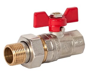 Кран-американка прямий 1/2" ASСO PN40 Червоний метелик 1/30