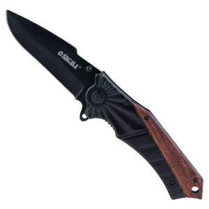 Нож раскладной 120мм рукоятка комбинированная, металл-дерево Sigma 4375801