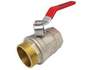 Кран кульовий 11/2" ЗВ червона ручка,з проточкою ASСO PN40 1/4