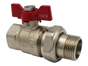 Кран-американка прямий 3/4 "ЗЗ V&G Optima червоній мітелик 11шт.