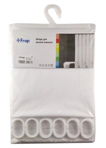 Штора для ванной 180х180 см полиэтилен белые цветы Frap F8805 1/50