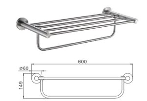 Полку з полотенцедержателем нержавейка Frap F30124 1/10
