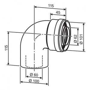 Bosch AZ 407 / Відвід 90°, DN80 мм ((старий артикул 7716050083 / 7747380047))