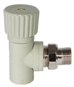 Вентиль PPR радіаторний кутовий Ø20 х 1/2 "Н Tebo сірий 10/50
