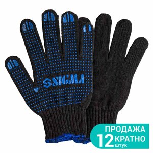 Рукавички трикотажні з ПВХ крапкою р10 Оптима чорні Sigma 9442531