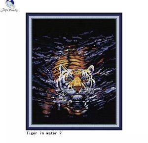 Набір для вишивки хрестом "Тигр у воді"