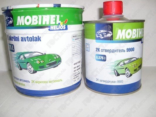 Авто фарба (автоемаль) акрилова Mobihel (Мобихел) Daewoo 71L 0,75л з затверджувачем 0,375 л від компанії Autosklad - величезний вибір інструменту та матеріалів для фарбування авто - фото 1