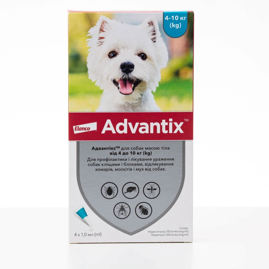 Advantix Адвантікc вага 4-10 кг 4 піпетки від компанії MY PET - фото 1