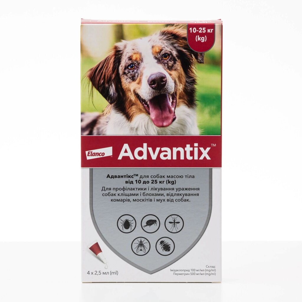 Advantix Адвантікс вага 10-25 кг 4 піпетки від компанії MY PET - фото 1